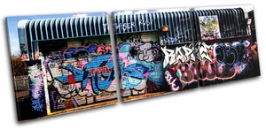 Graffiti Garage Urban TREBLE Leinwand Wand Kunst Bild drucken - Bild 1 von 1