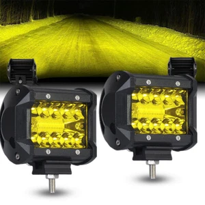 2pcs 4" Yellow LED Work Lights Spot Pods OffRoad Truck ATV UTV Driving Fog Lamp - Bild 1 von 9