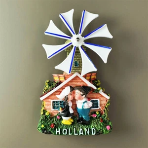 Calamita frigorifero resina cabina mulino a vento 3D souvenir turistico Olanda fatta a mano - Foto 1 di 4