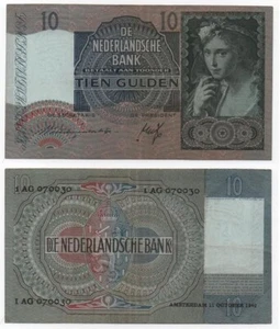 Netherlands - 10 Gulden 1940 VF P. 56a Lemberg-Zp - Picture 1 of 1