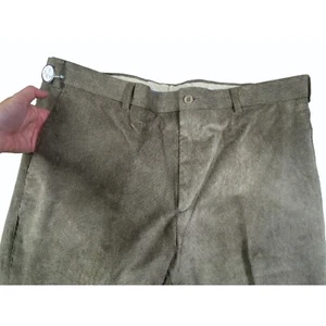 Linea Naturale Mens 38x37 Flat Front Raw hem Corduroy Textured Pants Brown - Picture 1 of 10