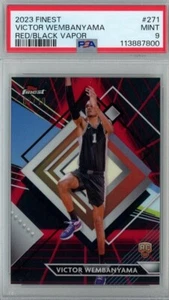 Victor Wembanyama 2023-24 TOPPS FINEST BASKETBALL RED/BLACK Vapor /10 PSA 9 RC - Picture 1 of 2