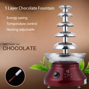 5 Layer Chocolate Fountain Machine Wedding Hall Chocolate Party Waterfall Machin - Picture 1 of 16