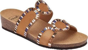 Scholl Ciabatte Donna CANNES Microfibre strass Tan - Foto 1 di 1