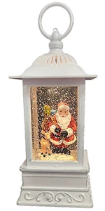 Santa Christmas Lantern LED Glitter Snow Globe Festive Decoration - Picture 1 of 20
