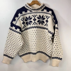 EMS Wool Men XL Birdseye Sweater Fair Isle Scotland Eastern Mountain Sports - Picture 1 of 10