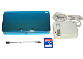 Nintendo 3DS Aqua Blue Handheld CTR-001 Console Bundle w/ Games Tested READ!