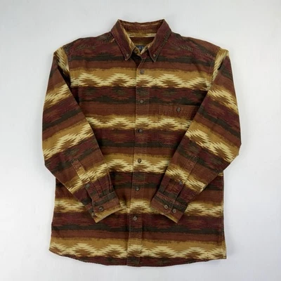 Винтажные мужские шерстяные фланели с ацтекским принтом размер средний навахо - Изображение 1 из 4