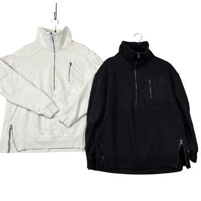 Paquete de Sudadera Avia 1/4 Cremallera Para Mujer Pequeña Negra Pequeña Blanca Exterior De Gran Tamaño Foto 1 de 4