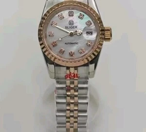 BLIGER 26mm Luxury Women's Watch Pink Pearl Dial Sapphire Crystal NH05... - Picture 1 of 6