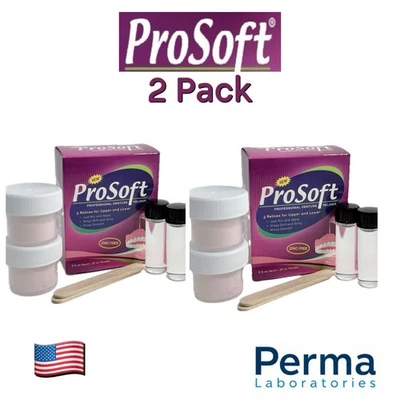 ProSoft Denture Reline Kit 2 包-柔软,无锌-4 Reliners-Easy DIY-美国制造 — 第 1/4 张图片