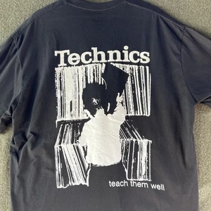 Camicia uomo Technics vintage 2XL XXL nera audio dj insegna loro bene grafica - Foto 1 di 4