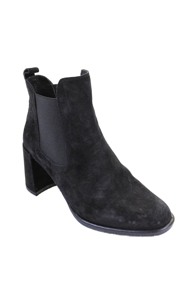 Botines Pullover Pedro Garcia Mujer Gamuza Texturizada Forrados Tacón Bloque Negro Talla Foto 1 de 4