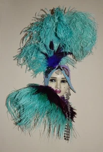 Creaciones únicas Victorianas Showgirl Dama Máscara Facial Colgante de Pared Decoración-NUEVO EN CAJA - Imagen 1 de 4