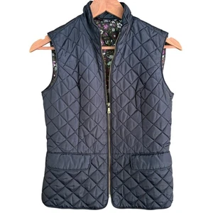 Brooks Brothers Steppweste XS dunkelblau Jacke Prep Reitsport Blumen innen - Bild 1 von 6