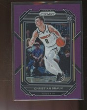 2022-23 Panini Prizm Purple Prizm Christian Braun Rookie RC 54/99