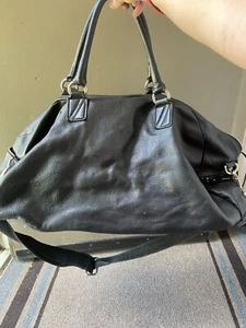 ZANELLATO Duffle Bag Black Leather Made in Italy Large Travel Carry On - Picture 1 of 11