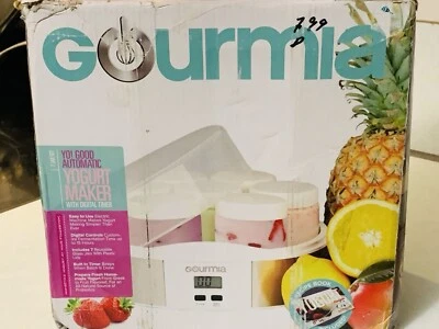 Gourmia 12 tarros de vidrio para hacer yogurtera vida saludable griega baja en grasa automática nueva en caja Foto 1 de 4