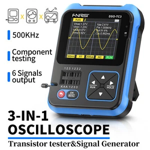 FNIRSI DSO-TC3 3 in 1 Digital Oscilloscope Transistor Tester Signal Generator - Picture 1 of 18