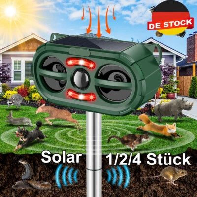 Ultraschall Vogelabwehr Solar Vogelschreck Mäuse Wölfe Schlangen Tiervertreiber - Bild 1 von 4