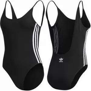 adidas Girls Body Jumpsuit One Piece Underwear Suit Black/White - Picture 1 of 5