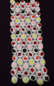 Vintage Handmade Crochet Granny Roses Table Runner Sofa Couch - Picture 1 of 4
