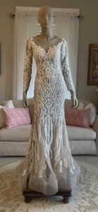 Oksana Mukha Wedding Dress Size 10 Beaded Tulle NEW - Picture 1 of 15