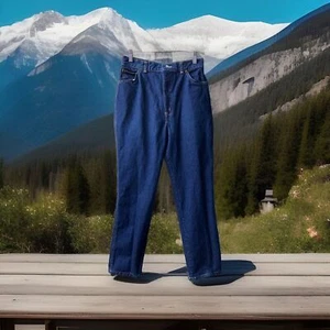 Vintage Chic Jeans Womens 12 Short Dark Blue Cotton Straight USA High Rise Mom - Picture 1 of 10