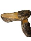 Bare Traps Posture Womens Ownah Loafer Flat Shoes Brown Leather Snake Print 7m
