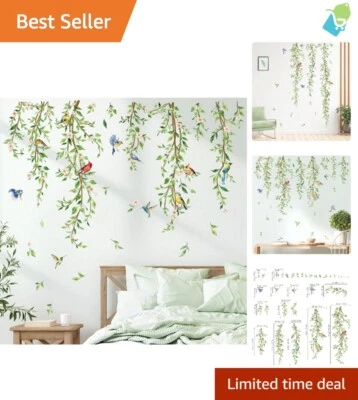 Elegant Hanging Vine Wall Decals with Birds - 8 Sheets for DIY Home Design - Image 1 of 4