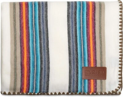 QISU Soft Alpaca Blanket Throw 85x65 | Warm throw (White Blue Variegated) - Image 1 of 4