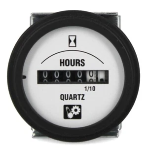 Beede Boat Hours Meter Gauge 947901 | 2 3/8 Inch White Black - Picture 1 of 2