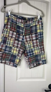 Polo Ralph Lauren Boy's Madras Plaid Patchwork Shorts Sz 18 Youth Preppy - Picture 1 of 12