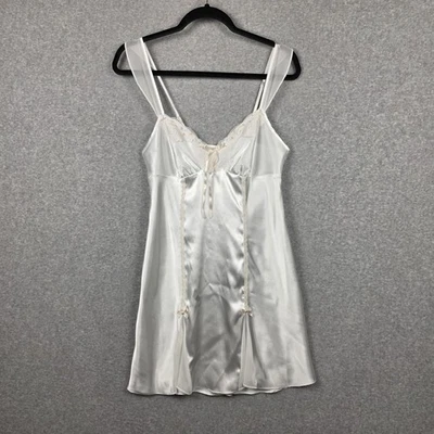 Apt 9 Camisón Mujer Pequeño Blanco Satinado Encaje Quimise Vestido Sin Mangas Prendas para dormir Foto 1 de 4