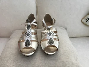 Hotter Ladies Comfort Sandals Gold Leather Size 8 / 42 - Picture 1 of 7