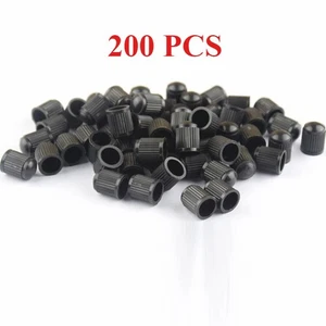 200Pcs Car Bicycle Tire Valve Core Dust Cover Dust Cap Plastic Valve Cover Black - Picture 1 of 6