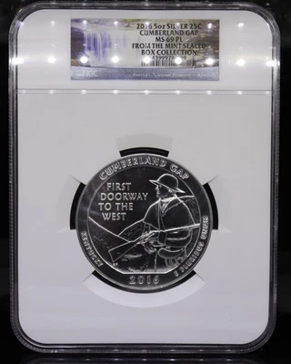 2016 5oz ATB Cumberland Gap Silver Quarter NGC MS69 PL - Image 1 of 4