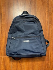 Tumi Voyageur Just In Case Nylon Backpack Navy Blue Travel Bag Corporate Logo - Picture 1 of 4