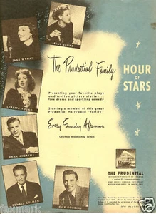 Página de promoción de The Prudential Family Hour of Stars década 1940 - Imagen 1 de 2