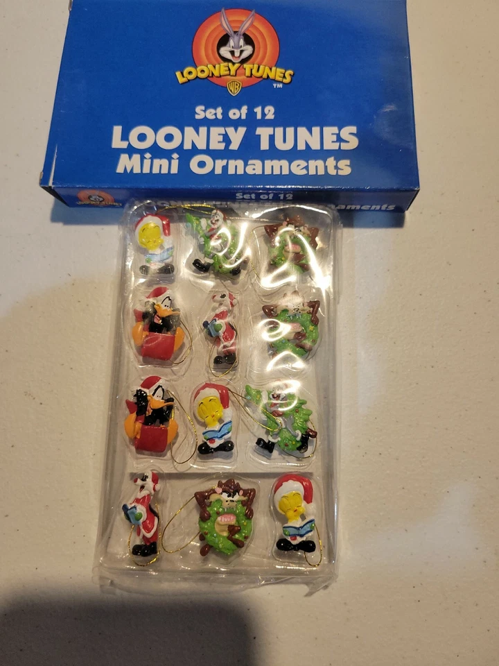 Juego de 12 mini adornos navideños vintage de Looney Tunes *Nuevo* Foto 1 de 4