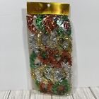 Vtg Chain Loop Tinsel Garland Christmas Tree Decoration Green Red Gold Silver