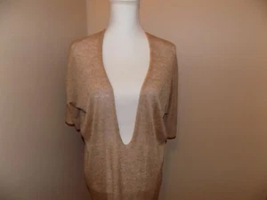 Women's NIC & ZOE Top Deep V Neck Size XL Tan Silk New - Picture 1 of 5