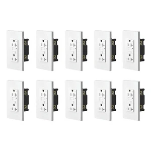 10 PK 20A GFCI Presa Resistente alle Intemperie TR WR Presa da Parete con LED Autotest - Foto 1 di 12