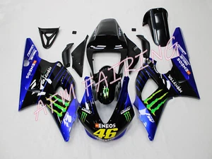 Blue Black ABS Injection Bodywork Fairing Kit for YZF R1 1998-1999 Race Mold - Picture 1 of 7