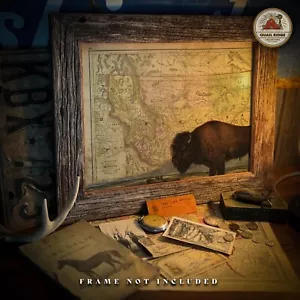 Vintage Montana State Map Art Print 11x14 Buffalo Hunting Fishing Artwork Decor - Picture 1 of 9