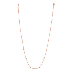 0,50 Karat Diamant vom Hof Halskette G SI 14K Roségold 14 Steine 18 Zoll - Bild 1 von 1