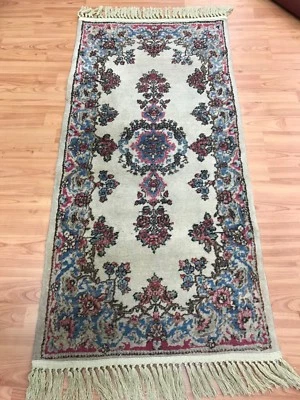 2' x 4' Antique Indian Floral Oriental Rug - 1920s - Hand Made - 100% Wool - Image 1 of 4