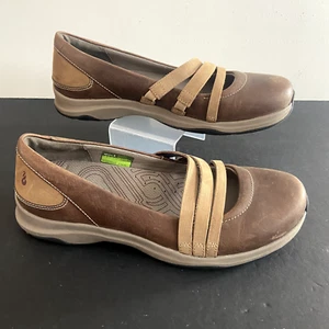 Ahnu Merritt Leather Slip On Mary Jane Shoes Womens Size 8 Brown Comfort - Picture 1 of 9