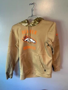 Denver Broncos NFL Nike Salute to Service Hoodie Sweatshirt Beige Mens Small S - Picture 1 of 5