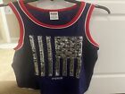 VS PINK Sequin Bling American Flag Tank Top Size S